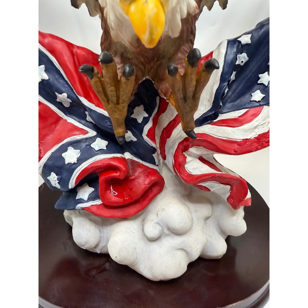 VTG DMB Collection Bald Eagle Figurine Confederate Rebel Flag Resin Statue 17x14 - Picture 4 of 14